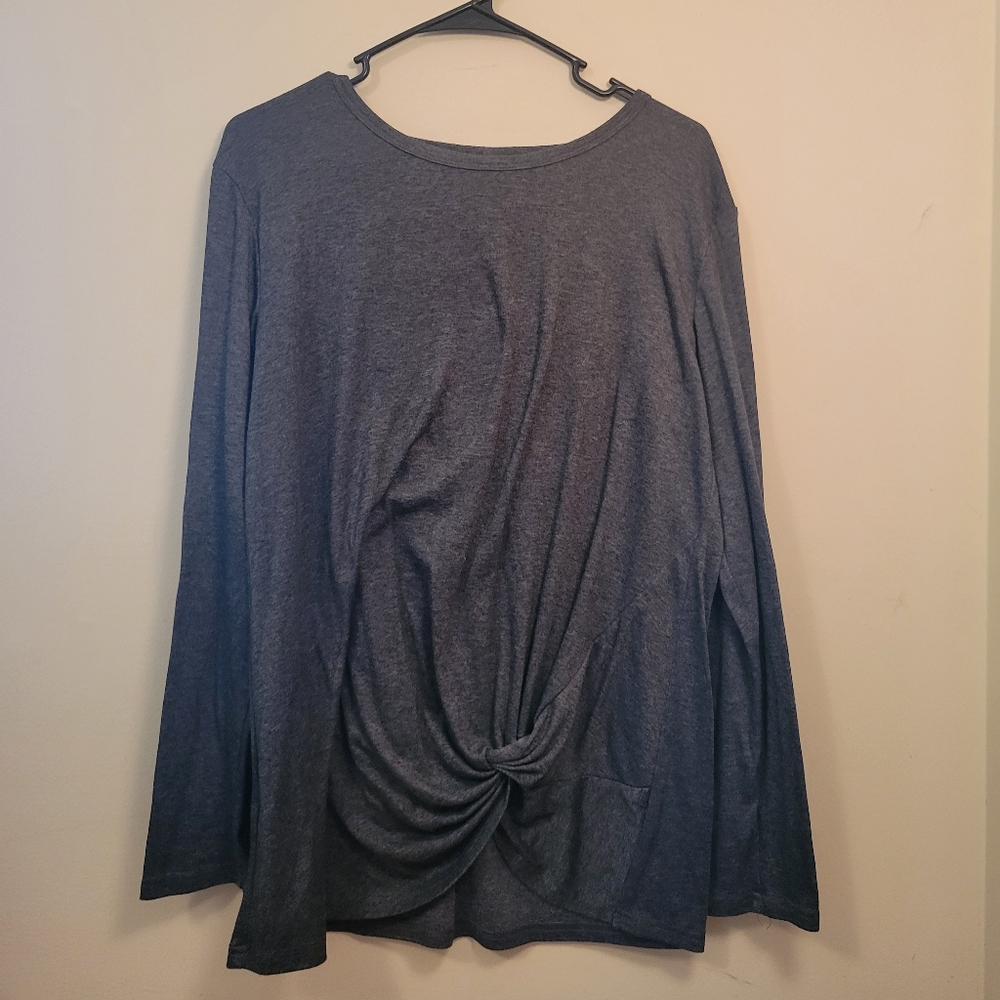 XL long sleeve grey knotted shirt